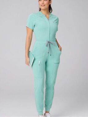 Fabletics Sea Glass Scrub Jumpsuit